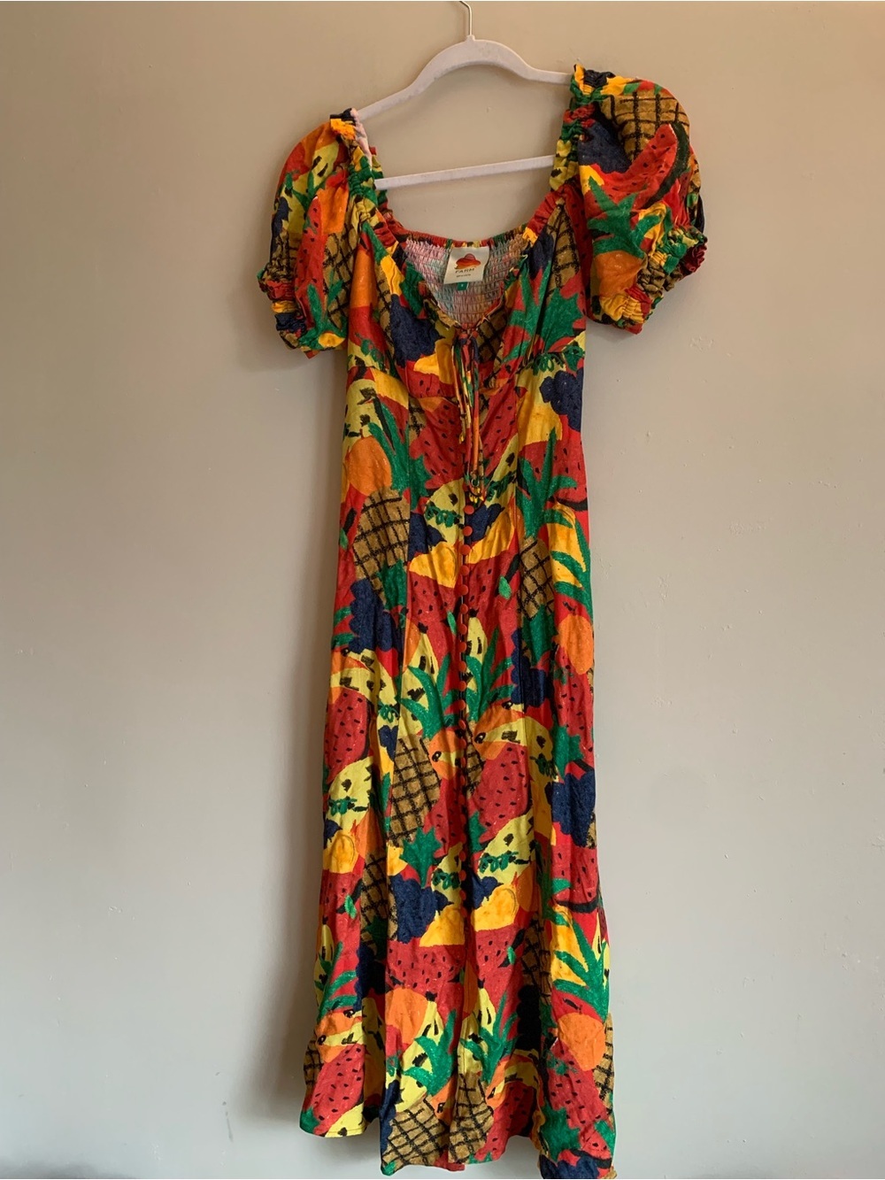 FARM Rio Fruit Salad MIDI Dress Women Size Small Summer Beach Outfit summer